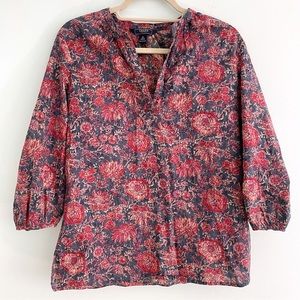 Floral Tunic Top in Cotton for Office Work or A Relaxing Weekend by Chaps